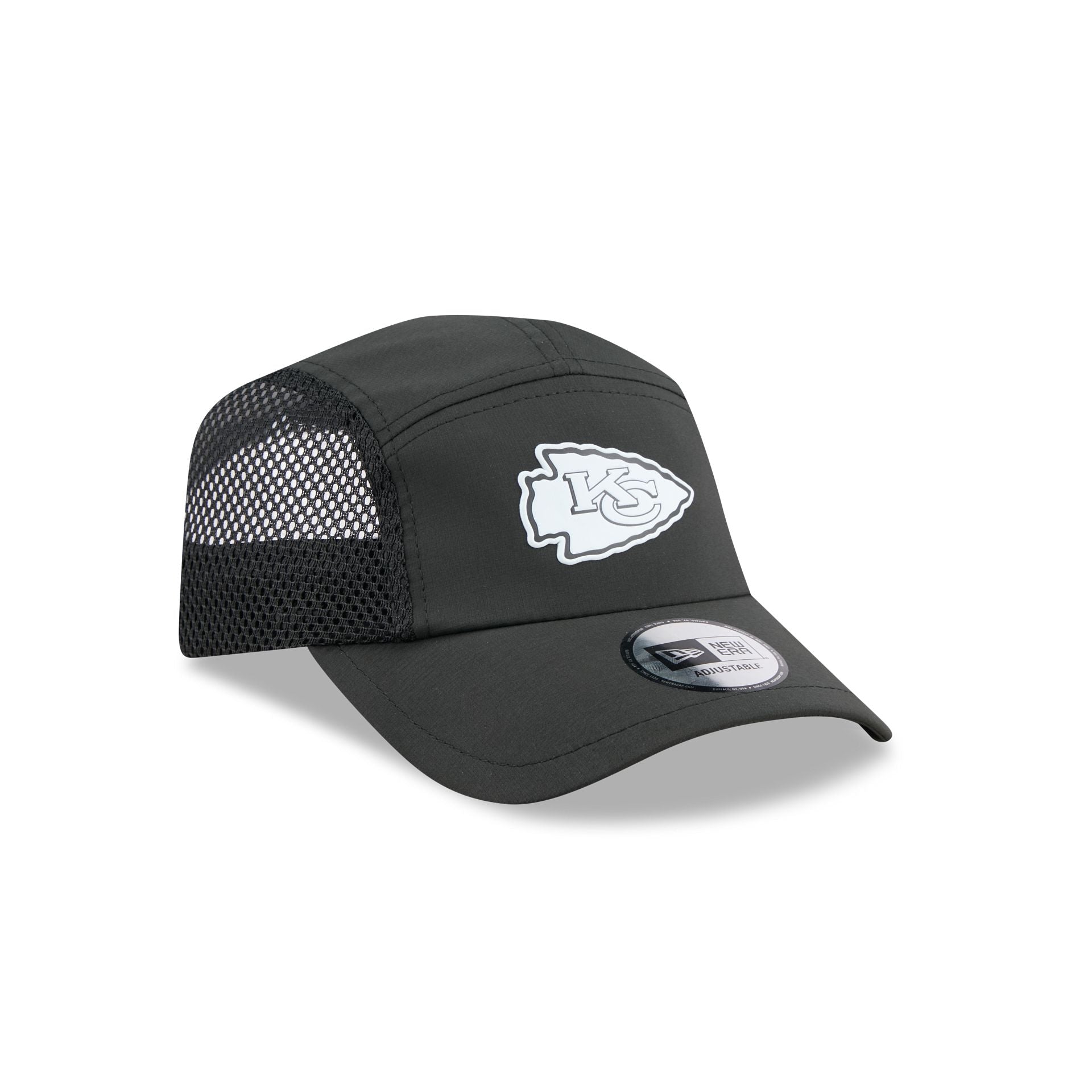 Kansas City Chiefs Black Poly Runner Adjustable Hat