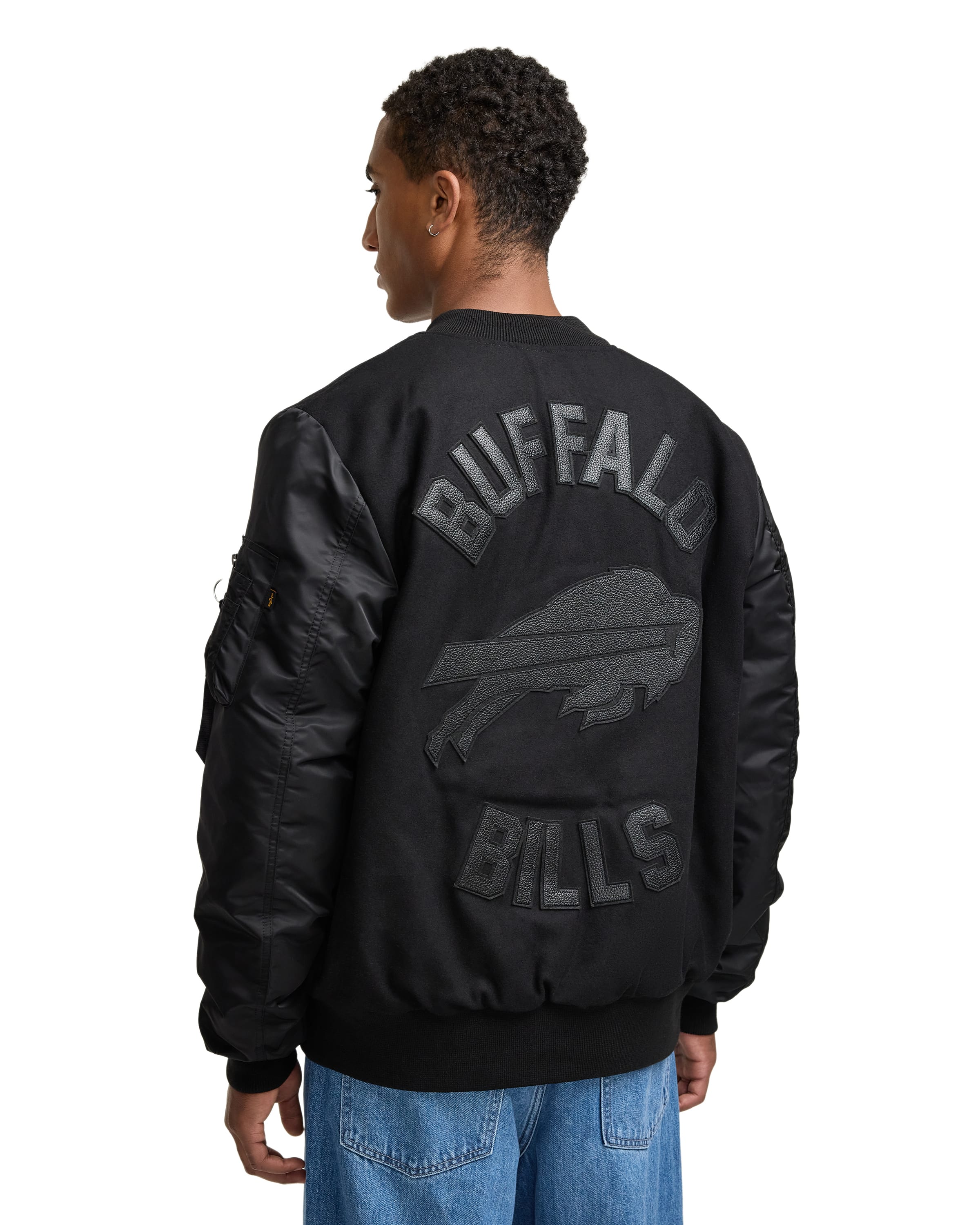 Alpha Industries x San Francisco 49ers MA-1 Wool Varsity Jacket Black