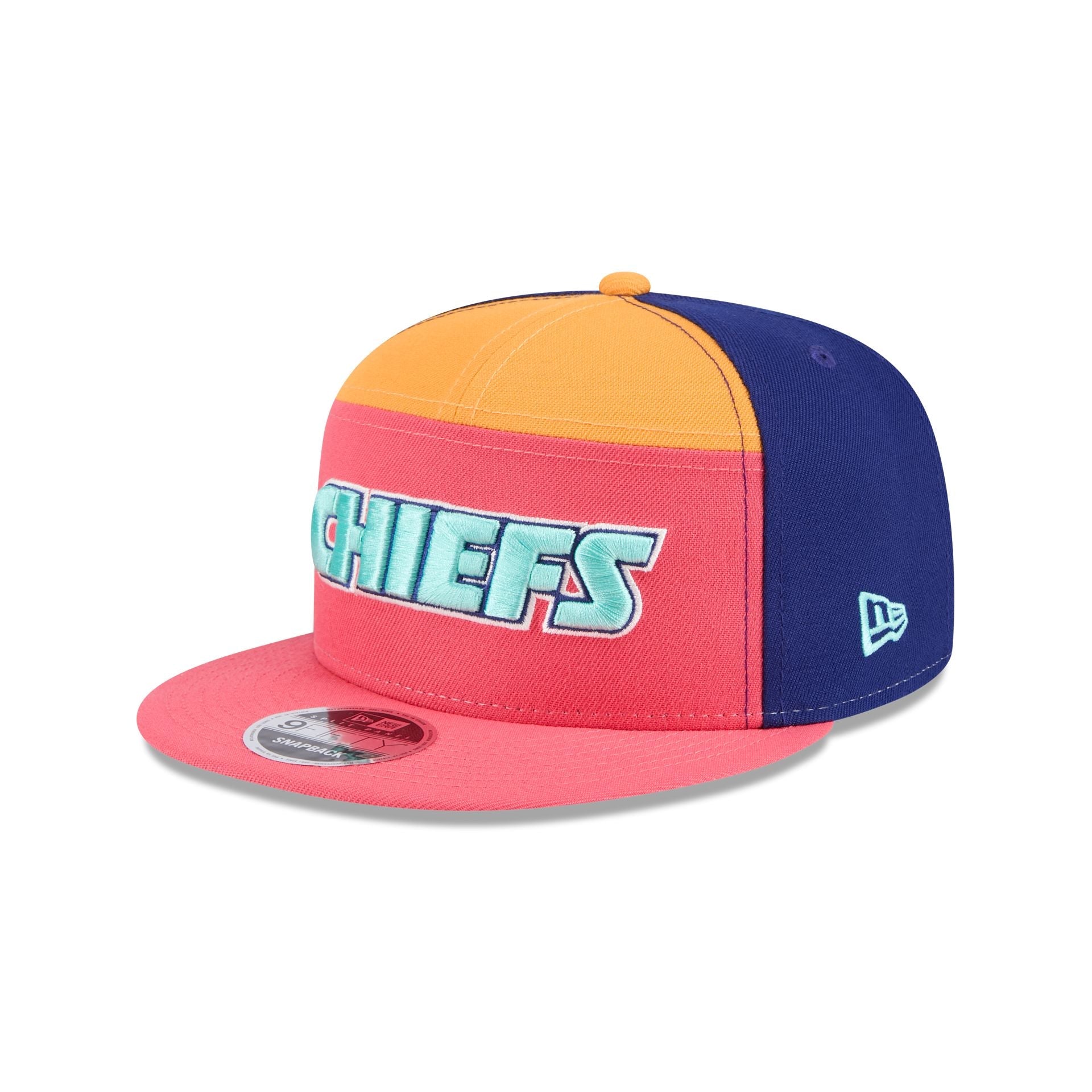 Kansas City Chiefs Coral Split Panel 9FIFTY Snapback Hat