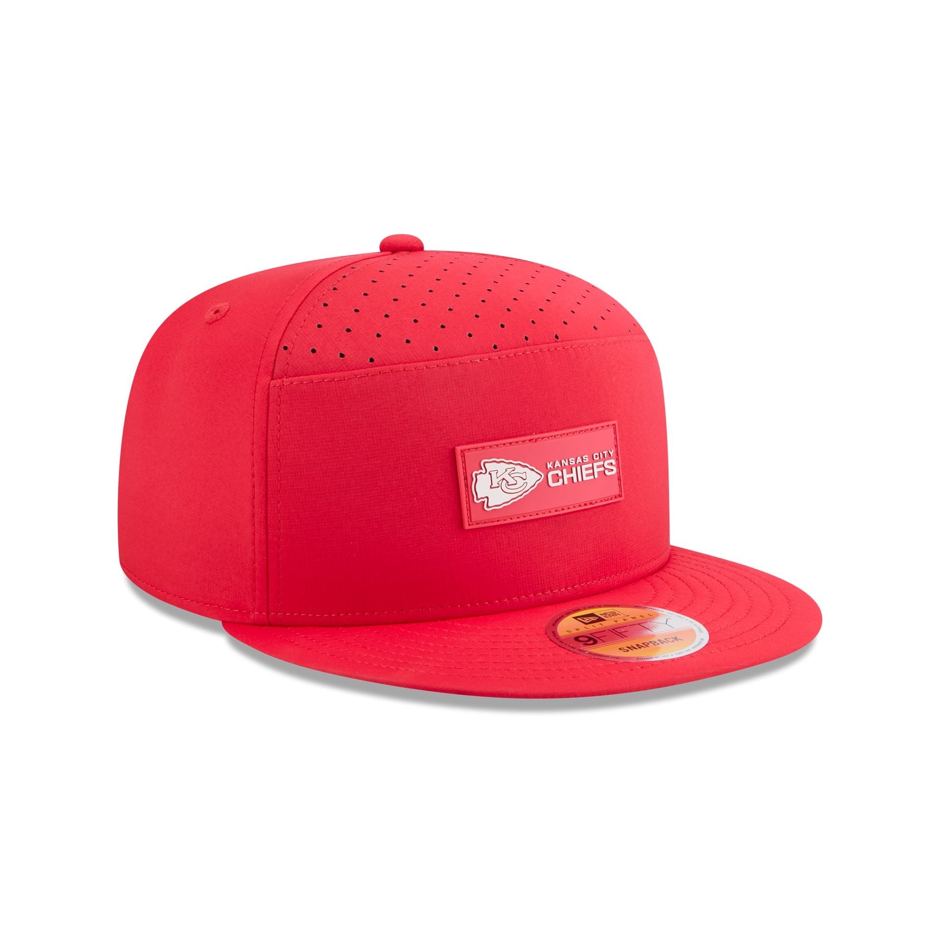 Kansas City Chiefs 2025 Sideline Hot Weather Split Panel 9FIFTY Snapback Hat