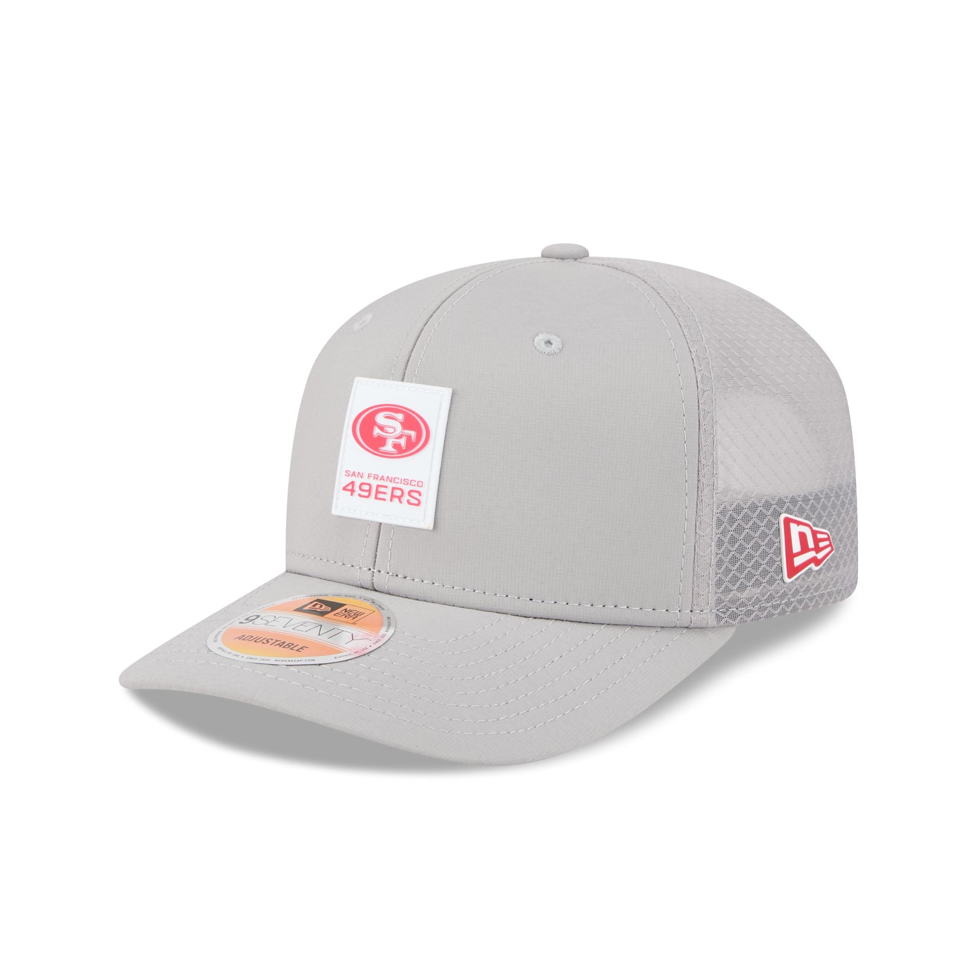 San Francisco 49ers 2025 Sideline Hot Weather Gray 9SEVENTY Trucker Hat