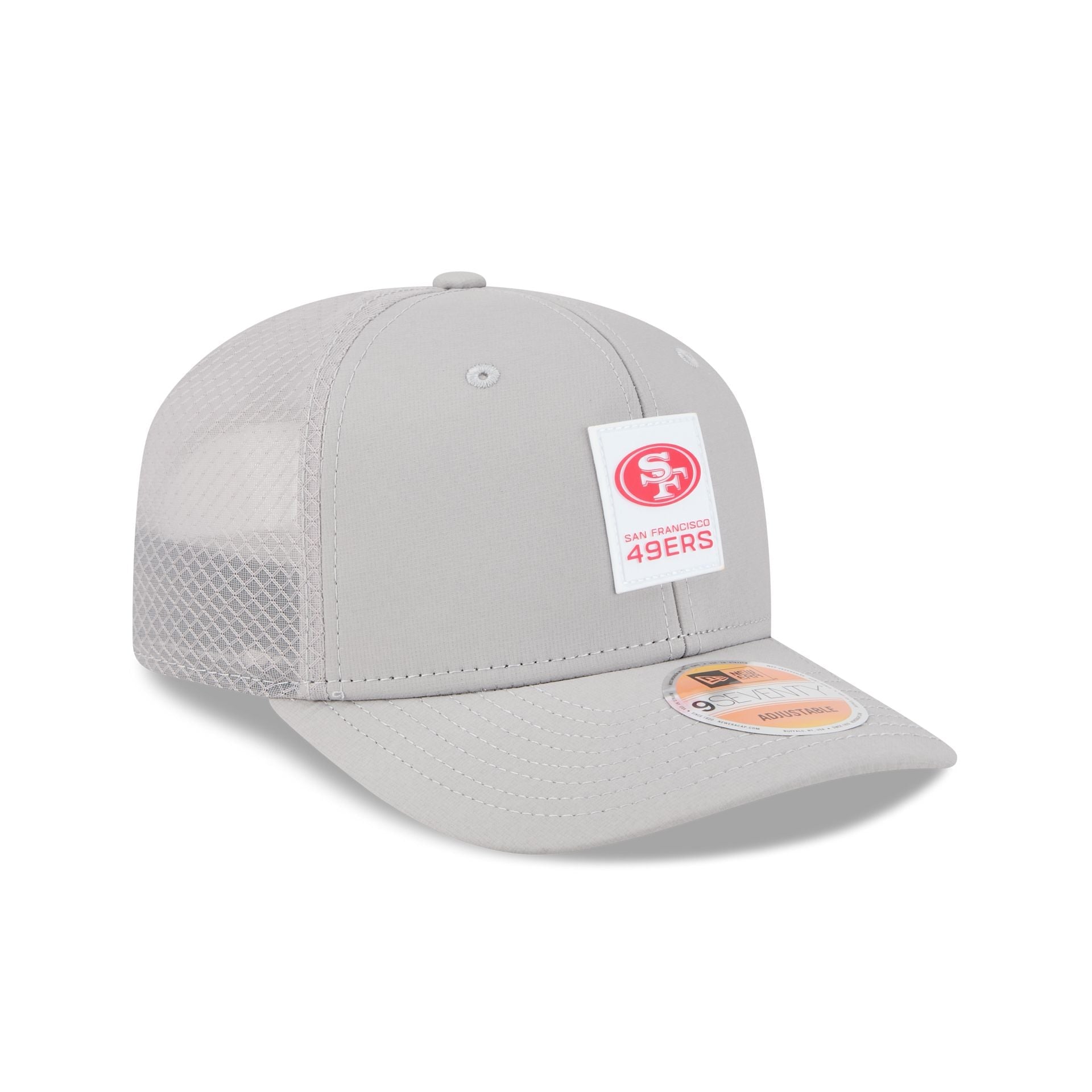 San Francisco 49ers 2025 Sideline Hot Weather Gray 9SEVENTY Trucker Hat