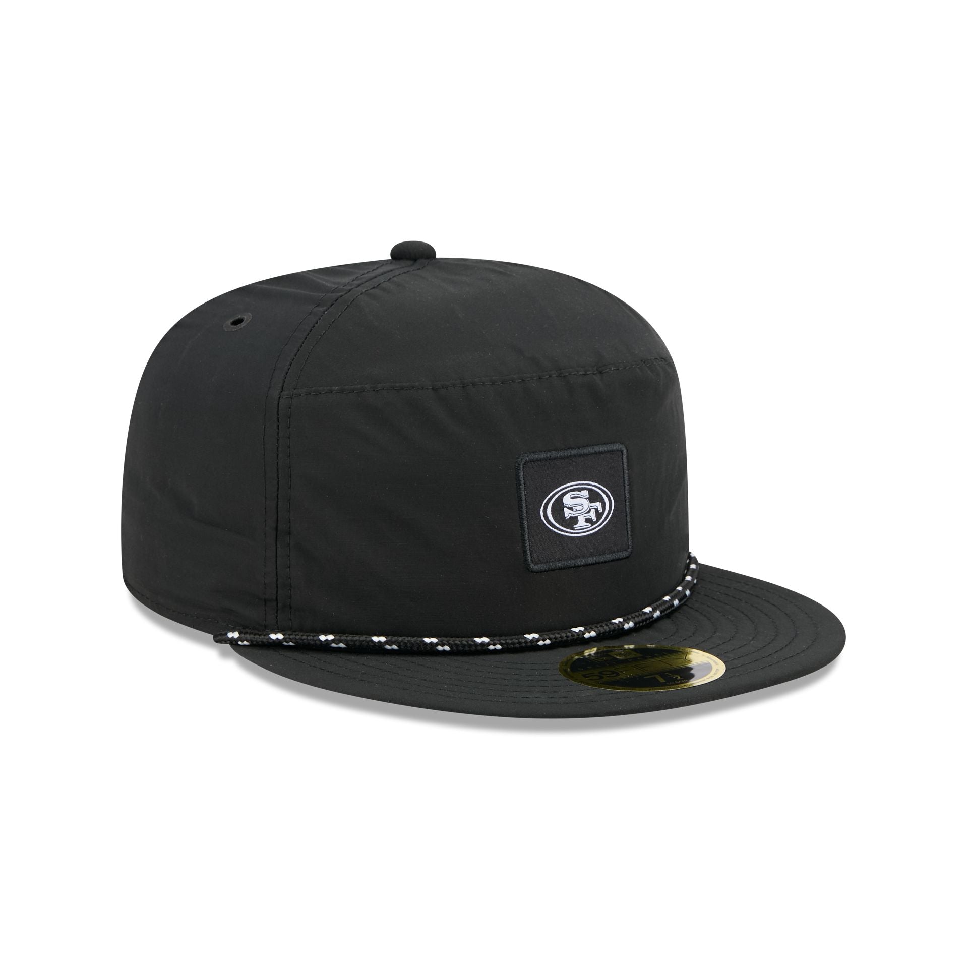 San Francisco 49ers Black Poly Rope Split Panel 59FIFTY Fitted Hat