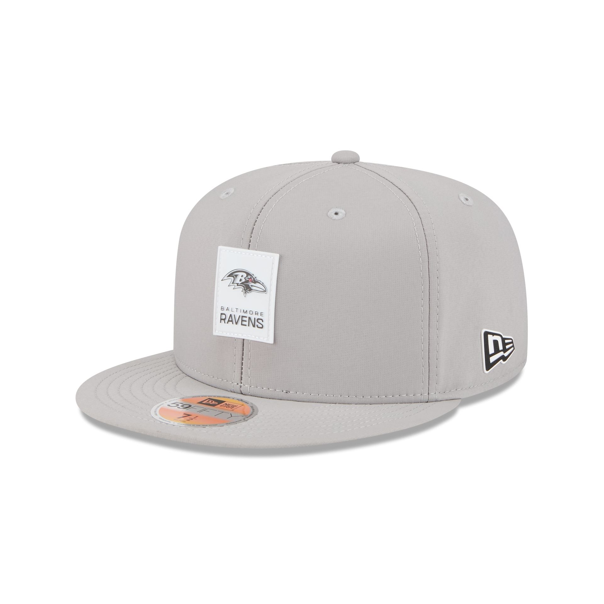 Baltimore Ravens 2025 Sideline Hot Weather Gray 59FIFTY Fitted Hat