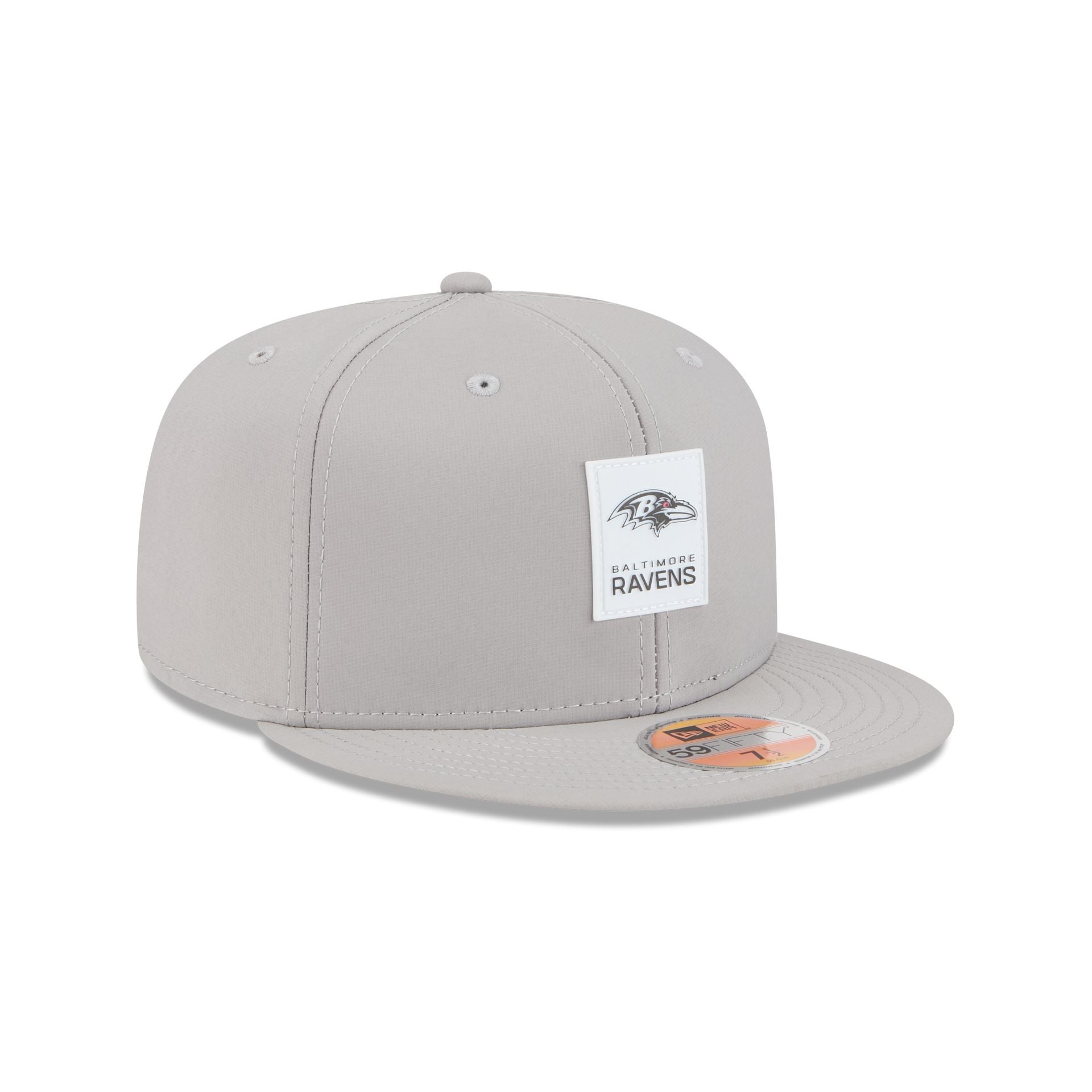 Baltimore Ravens 2025 Sideline Hot Weather Gray 59FIFTY Fitted Hat